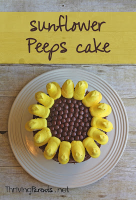 This sunflower Peeps cake couldn't be a cuter or easier cake!