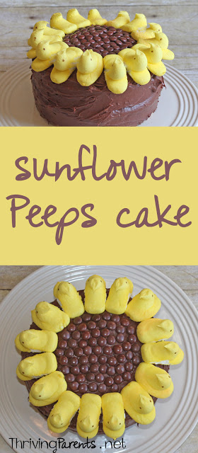 This sunflower Peeps cake couldn't be a cuter or easier cake!