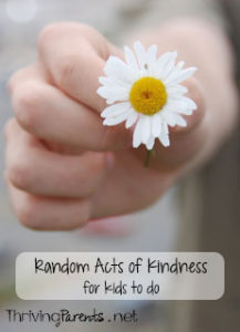 Teaching our kids to do Random Acts of Kindness teaches them empathy, compassion, and thoughtfulness. Here's a printable list of activities your children can do for others and the people who would be great recipients.