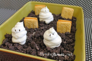 This is a fun dessert for Halloween that is easily made gluten free by using Schar cookies.