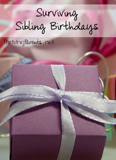 When a sibling has a birthday, it's almost a guarantee that one of the children will have a hard time. Here are some tips to surviving sibling birthdays.