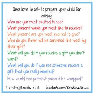 Gift giving holidays can be stressful. Here are some ways to work with your child before, during, and after gift giving disappointment. 