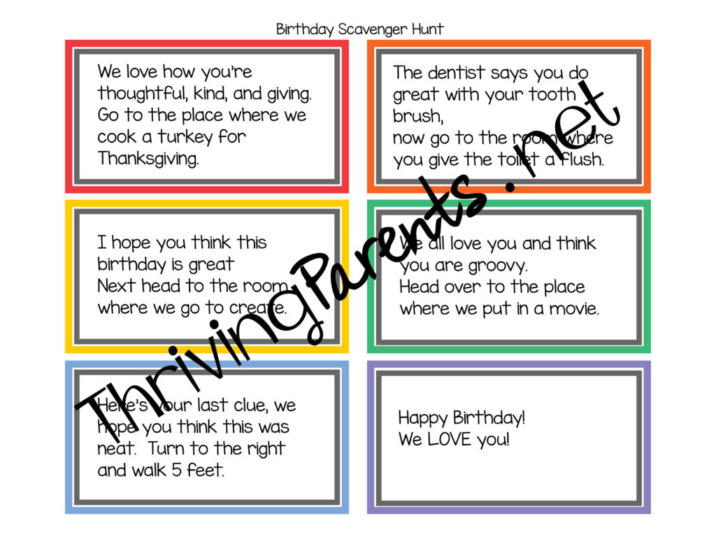 Make birthdays an adventure with a scavenger hunt - Thriving Parents