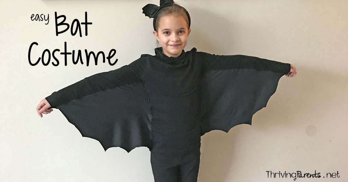 Make your own quick and easy bat costume - Thriving Parents