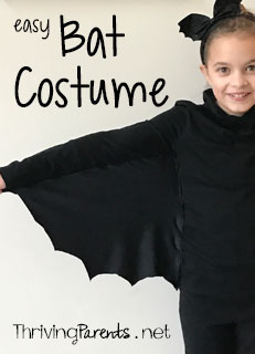 Make your own quick and easy bat costume - Thriving Parents