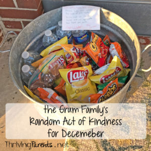 Our family has completed December's Random Acts of Kindness! What can you do for someone this month?